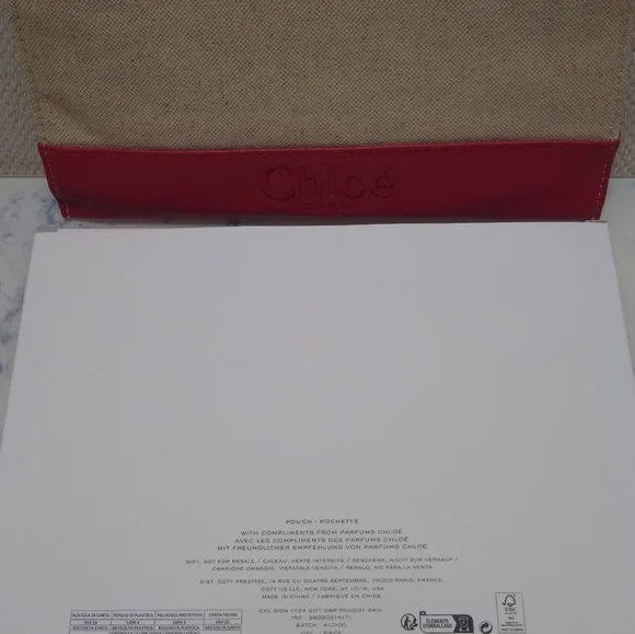 Chloé Parfum Canvas Flat Clutch Pouch New - Picture 8 of 11